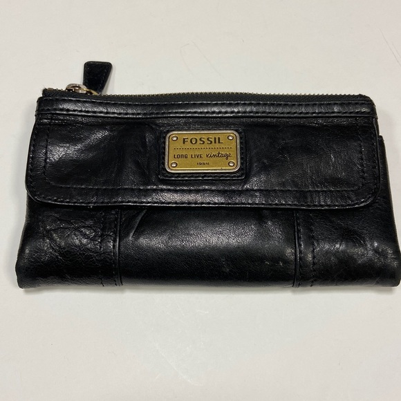 Fossil Bags Fossil Black Leather Wallet Poshmark